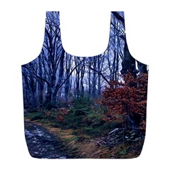 Forest Beeches Way Winter Snow Full Print Recycle Bag (l) by Wegoenart