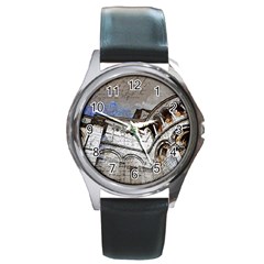 Building Architecture Columns Round Metal Watch by Wegoenart