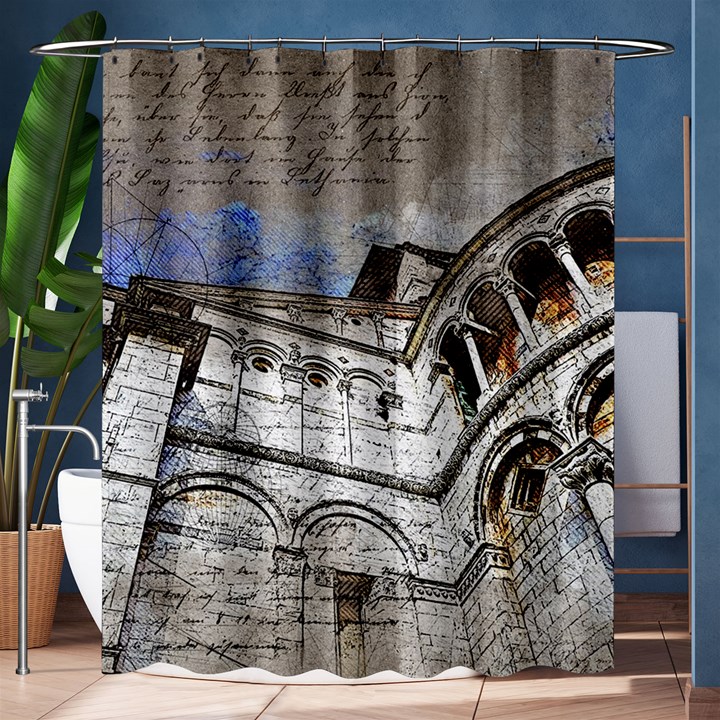 Building Architecture Columns Shower Curtain 60  x 72  (Medium) 