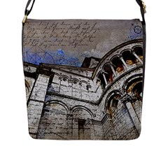 Building Architecture Columns Flap Closure Messenger Bag (l) by Wegoenart