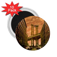 Architecture Buildings City Bridge 2 25  Magnets (10 Pack)  by Wegoenart