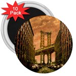 Architecture Buildings City Bridge 3  Magnets (10 pack)  Front