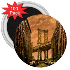 Architecture Buildings City Bridge 3  Magnets (100 Pack) by Wegoenart