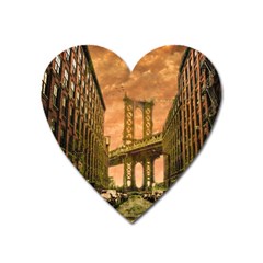 Architecture Buildings City Bridge Heart Magnet by Wegoenart