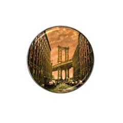 Architecture Buildings City Bridge Hat Clip Ball Marker (4 Pack) by Wegoenart