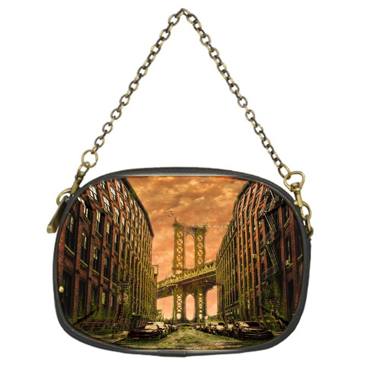 Architecture Buildings City Bridge Chain Purse (One Side)