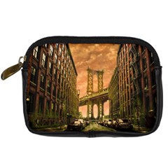 Architecture Buildings City Bridge Digital Camera Leather Case by Wegoenart