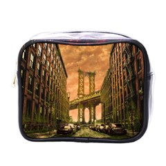 Architecture Buildings City Bridge Mini Toiletries Bag (one Side) by Wegoenart