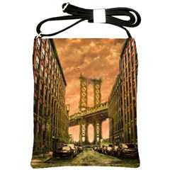 Architecture Buildings City Bridge Shoulder Sling Bag by Wegoenart