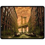 Architecture Buildings City Bridge Fleece Blanket (Large)  80 x60  Blanket Front