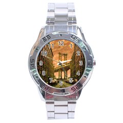 Architecture Buildings City Bridge Stainless Steel Analogue Watch by Wegoenart