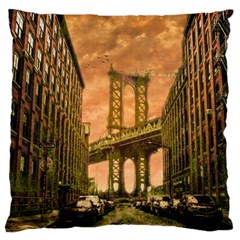 Architecture Buildings City Bridge Large Cushion Case (one Side) by Wegoenart