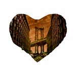 Architecture Buildings City Bridge Standard 16  Premium Heart Shape Cushions Back