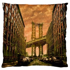 Architecture Buildings City Bridge Standard Flano Cushion Case (one Side) by Wegoenart