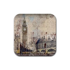 London Westminster Bridge Building Rubber Coaster (Square) 