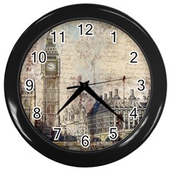 London Westminster Bridge Building Wall Clock (black) by Wegoenart