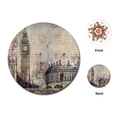 London Westminster Bridge Building Playing Cards Single Design (Round)