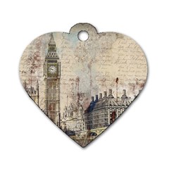 London Westminster Bridge Building Dog Tag Heart (One Side)