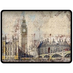 London Westminster Bridge Building Double Sided Fleece Blanket (large)  by Wegoenart