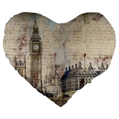 London Westminster Bridge Building Large 19  Premium Flano Heart Shape Cushions