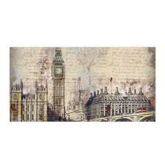 London Westminster Bridge Building Satin Wrap by Wegoenart