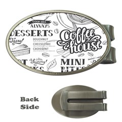 Vintage Coffee Tea Cafe Hamburger Menu Coffee Shop Menu Money Clips (Oval) 