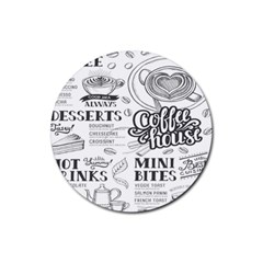 Vintage Coffee Tea Cafe Hamburger Menu Coffee Shop Menu Rubber Coaster (Round) 