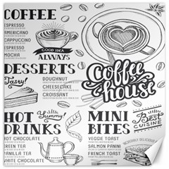 Vintage Coffee Tea Cafe Hamburger Menu Coffee Shop Menu Canvas 12  x 12 