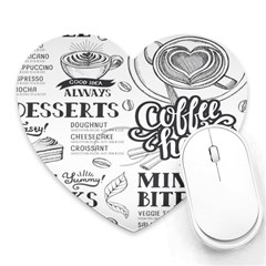 Vintage Coffee Tea Cafe Hamburger Menu Coffee Shop Menu Heart Mousepads