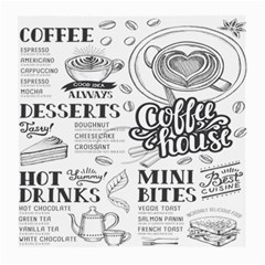 Vintage Coffee Tea Cafe Hamburger Menu Coffee Shop Menu Medium Glasses Cloth (2 Sides)