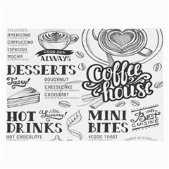 Vintage Coffee Tea Cafe Hamburger Menu Coffee Shop Menu Large Glasses Cloth