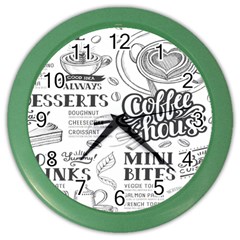 Vintage Coffee Tea Cafe Hamburger Menu Coffee Shop Menu Color Wall Clock