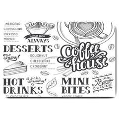 Vintage Coffee Tea Cafe Hamburger Menu Coffee Shop Menu Large Doormat 