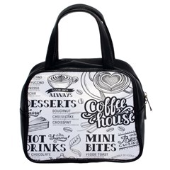 Vintage Coffee Tea Cafe Hamburger Menu Coffee Shop Menu Classic Handbag (Two Sides)