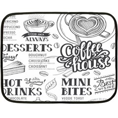 Vintage Coffee Tea Cafe Hamburger Menu Coffee Shop Menu Fleece Blanket (Mini)