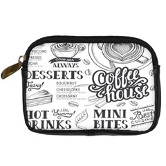 Vintage Coffee Tea Cafe Hamburger Menu Coffee Shop Menu Digital Camera Leather Case