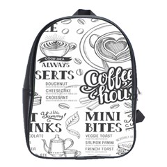 Vintage Coffee Tea Cafe Hamburger Menu Coffee Shop Menu School Bag (Large)