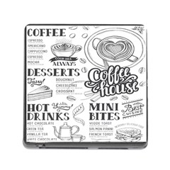 Vintage Coffee Tea Cafe Hamburger Menu Coffee Shop Menu Memory Card Reader (Square 5 Slot)