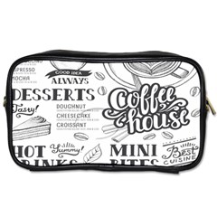 Vintage Coffee Tea Cafe Hamburger Menu Coffee Shop Menu Toiletries Bag (One Side)