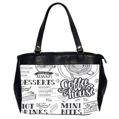 Vintage Coffee Tea Cafe Hamburger Menu Coffee Shop Menu Oversize Office Handbag (2 Sides)