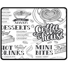 Vintage Coffee Tea Cafe Hamburger Menu Coffee Shop Menu Fleece Blanket (Medium) 