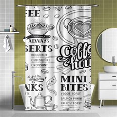 Vintage Coffee Tea Cafe Hamburger Menu Coffee Shop Menu Shower Curtain 48  x 72  (Small) 