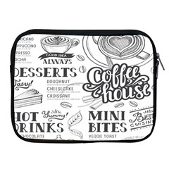 Vintage Coffee Tea Cafe Hamburger Menu Coffee Shop Menu Apple iPad 2/3/4 Zipper Cases