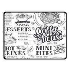 Vintage Coffee Tea Cafe Hamburger Menu Coffee Shop Menu Double Sided Fleece Blanket (Small) 