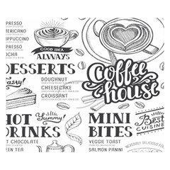 Vintage Coffee Tea Cafe Hamburger Menu Coffee Shop Menu Double Sided Flano Blanket (Small) 