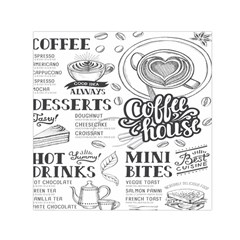 Vintage Coffee Tea Cafe Hamburger Menu Coffee Shop Menu Small Satin Scarf (Square)