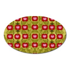 Happy Floral Days In Colors Oval Magnet by pepitasart