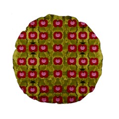 Happy Floral Days In Colors Standard 15  Premium Flano Round Cushions by pepitasart