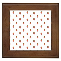 Cartoon Style Strawberry Pattern Framed Tiles