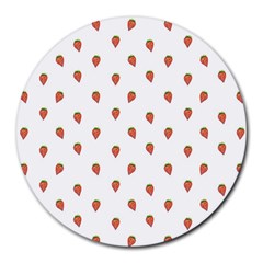 Cartoon Style Strawberry Pattern Round Mousepads